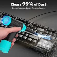 Load image into Gallery viewer, Compressed Air Duster Keyboard Cleaner - Electric Duster Canned Air Blower Keyboard Cleaning Kit Canned Air Duster 110000RPM Cleaner Mini Blower Spray Dust Off Car Vacuum Pc Cleaning kit (Green)