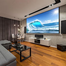 Load image into Gallery viewer, Core Innovations Home Theater Bundle with Projector, 120" Screen, and Two Mini Bluetooth Wireless Bone Conduction Instant Speakers, White