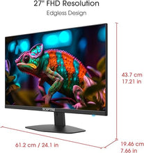 Load image into Gallery viewer, Sceptre New 27-inch Gaming Monitor 100Hz 1ms DisplayPort HDMI x2 100% sRGB AMD FreeSync Build-in Speakers, Eye Care Frameless Machine Black 2024 (E275W-FW100T)