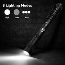 Load image into Gallery viewer, LE LED Pen Flashlights, Lightweight, Mini, Waterproof Pocket Flashlight with Clip, 2 Pack Small Flashlights for Inspection, Work, Emergency