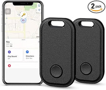 Load image into Gallery viewer, 2 Pack Key Finder Smart Bluetooth Tracker Item Finder Work with Apple Find My Item Locator Anti-Lost Device for Keys, Bags and More Global Positioning iOS Only (Black)
