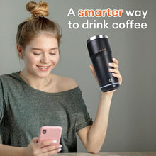 Load image into Gallery viewer, min Ya-Stainless Steel Heating Temperature Control Smart Tumbler, Large Capacity 18 Oz, 4 Adjustable Temperature Settings: 113°F, 122°F, 131°F, 144°F, Heated Coffee Mug with Lid/ 12V 3A