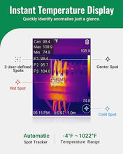 Load image into Gallery viewer, HF256 Thermal Imaging Camera, 256 x 192 IR Resolution, Super Resolution 320 x 240 Therma Camera, 3.2" LCD Screen, 25 Hz Frame Rate, High/Low-Temperature Alarm, 16 GB Storage Infrared Camera