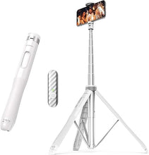 Load image into Gallery viewer, ATUMTEK 51" Selfie Stick Tripod, All in One Extendable Phone Tripod Stand with Bluetooth Remote 360° Rotation for iPhone and Android Phone Selfies, Video Recording, Vlogging, Live Streaming, White