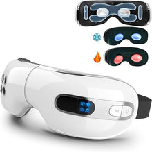 Load image into Gallery viewer, Eye Massager with Heat and Cooling for Migraines, Dry Eyes, Dark Circles, Rechargeable Bluetooth Music Heat Cold Eye Massager Improve Sleeping - Great Gifts for Woman and Man (White)