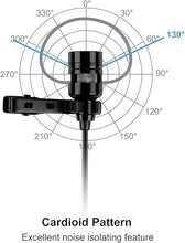 Load image into Gallery viewer, Fifine USB Lavalier Lapel Microphone, Clip-on Cardioid Condenser Computer Mic Plug and Play USB Microphone with Sound Card for PC and Mac-K053