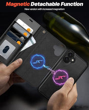 Load image into Gallery viewer, OCASE for iPhone 16 Plus Case Detachable Wallet Case with Card Holder, 2 in 1 Pu Leather Flip Folio with RFID Blocking Stand Wrist Strap Shockproof Phone Cover 6.7 Inch 2024, Black