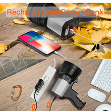 Load image into Gallery viewer, BUYSIGHT Rechargeable Spotlight,Spot Lights Hand held Large Flashlight 1000 lumens Handheld Spotlight Lightweight and Super Bright Flashlight (Aluminium_Alloy Silver)