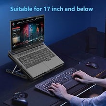 Load image into Gallery viewer, LIANGSTAR Laptop Cooling Pad, Laptop Cooler with 6 Quiet Fans for 12-17 Inch Notebook Gaming Fan Stable Stand, 7 Height & Wind Speed Adjustable, 2 USB Port & Phone Holder (Black)
