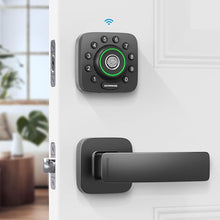 Load image into Gallery viewer, ULTRALOQ Smart Locks for Front Door - U-Bolt Pro WiFi Smart Door Lock with Handle Set, Fingerprint Keyless Entry Door Lock with Door Sensor, Smart Exterior Front Door Lock Set, Built-in WiFi Deadbolt
