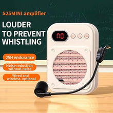 Load image into Gallery viewer, Portable Voice Amplifier,Bluetooth Rechargeable Personal Voice Amplifier with UHF Wireless Microphone Headset, PA System Speaker Power Amplifiers for Teachers/Meeting/Tour Guide (S25 Wireless Beige)