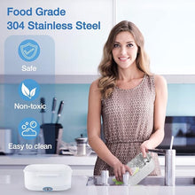 Load image into Gallery viewer, FVW Electric Lunch Box Food Warmer 2 in 1, Portable Food Heater for Car and Home - Leak proof, Lunch Heating Microwave for Truckers with Removable Stainless Steel Container 1.5 L, 110V/12V