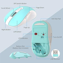 Load image into Gallery viewer, Wireless Keyboard and Mouse Combo, MARVO 2.4G Ergonomic Wireless Computer Keyboard with Phone Tablet Holder, Silent Mouse with 6 Button, Compatible with MacBook, Windows (Blue)