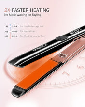Load image into Gallery viewer, DORISILK 500 Degree High Temp Professional Hair Straightener?30s Fast Heating Ceramic Flat Iron ?2 in 1 Hair Straightener and Curler?Plasma Flat Iron Get Frizz-Free ?Dual Voltage for Travel Using
