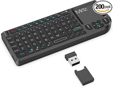 Load image into Gallery viewer, 2.4GHz Mini Wireless Keyboard with Touchpad, Lightweight Rechargeable Ultra Mini Thin USB with RGB Backlit Keyboard, Plug and Play, Fits for HTPC, for PS3/4