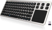 Load image into Gallery viewer, Arteck 2.4G Wireless Touch TV Keyboard with Easy Media Control and Built-In Touchpad Mouse Solid Stainless Ultra Compact Full Size Keyboard -Connected Computer, Smart TV, HTPC