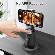 Load image into Gallery viewer, Auto Face Tracking Tripod, 360° Rotation Auto Tracking Phone Holder, No App Required, with Adjustable Lens Stable Base Phone Holder for Vlogs, Live Streaming & Video Chats (White)
