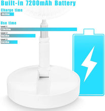 Load image into Gallery viewer, AICase Stand Fan,Folding Portable Telescopic Floor/USB Desk Fan with 7200mAh Rechargeable Battery,4 Speeds Super Quiet Adjustable Height and Head Great for Office Home Outdoor Camping