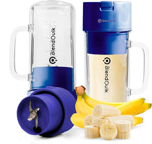 Load image into Gallery viewer, Personal Portable Blender For Shakes & Smoothies, Leakproof & Stylish Portable Mason Jar Shaker, Rechargeable Mini Blender with 10-Blade Blending System 14oz, Dark Blue