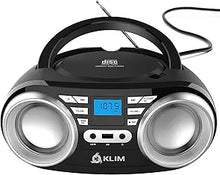Load image into Gallery viewer, KLIM B3 Portable CD Player Boombox with FM Radio, Bluetooth, USB, AUX – Bluetooth Boombox MP3 Player with Dual Speakers, EQ Sound, 20 Preset Stations, Compact and Lightweight