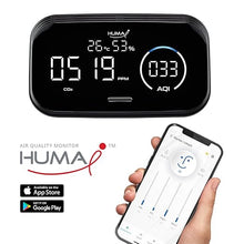 Load image into Gallery viewer, Huma-i Smart (HI-300), Indoor Air Quality Monitor Which Measures CO2, VOC, Particle Matter (PM2.5 PM10 PM1.0), Temperature, Humidity with a Mobile app, Black