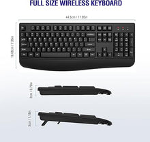 Load image into Gallery viewer, Wireless Keyboard, 2.4G Full-Sized Ergonomic Wireless Computer Keyboard with Wrist Rest for Windows, Mac OS Laptop/PC/Desktop/Notebook(Black)