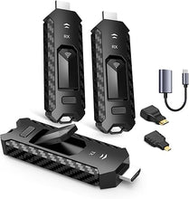 Load image into Gallery viewer, Wireless HDMI PRO- Transmitter and Two Receiver, Portable Multi-TVs Extender Kit, Plug and Play, Heat-Control, 5.8G/2.4G @60Hz 165FT/50M, Wirelessly Stream Video from Laptop to Multiple HDTVs/Monitors