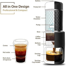 Load image into Gallery viewer, STARESSO Classic Portable Espresso Maker, 2 in1 Travel Coffee Maker,Compatible Capsules and Ground Coffee,Manual Espresso Machine,Hand Press Coffee Maker for Kitchen Travel,Camping,Hiking