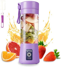 Load image into Gallery viewer, Portable Blender Cup,Electric USB Juicer Blender,Mini Blender Portable Blender For Shakes and Smoothies, juice,380ml, Six Blades Great for Mixing,light purple