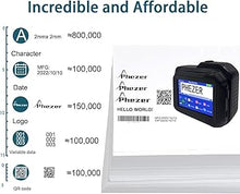 Load image into Gallery viewer, Portable Mini Handheld Inkjet Printer PC98 for Any Surface with Touch Screen Quick-Drying Ink Cartridge, Mobile Inkjet Coder 0.5" Print Height for Label Logo Date Code Text Number Image