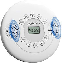 Load image into Gallery viewer, Portable CD Player with Bluetooth, Dual Speakers Mini Boombox, Rich Sound Quality, Easy Bluetooth Connectivity, Rechargeable, Anti-Skip, AUX Cable for Car & Home Headphone Aurivoxis TravelTone (white)