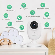 Load image into Gallery viewer, Smart Video Baby Monitor,1080P Baby Room Camera, APP Control,WiFi On/Off Switch,AI Detection, Cry Monitor and Lullabies, HD Night Vision, Two-Way Audio, Cloud & SD Card Storage