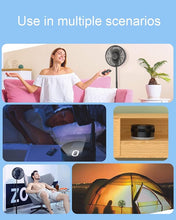 Load image into Gallery viewer, UN UNITEDTIME Foldable Fan Foldaway Oscillating with Remote Control, 10800mAh Battery Operated Fans, Portable for Outdoor, Courtyard, Beach,Travel, Room,4 Speeds, with Timer night light (Black)