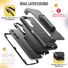 Load image into Gallery viewer, for Samsung Galaxy S25+ Case with Belt Clip Holster & Kickstand, Screenless Protective Dual-Layer Shockproof Phone Case for Galaxy S25 Plus - Black