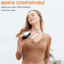 Load image into Gallery viewer, Andwing Portable Neck Fan Rechargeable, Mini Fan Handheld with Waist Clip 3 Speed Adjustable, Leafless Personal Fan for Home Office Outdoor Travel (Black)