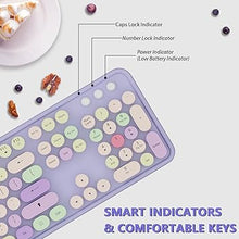 Load image into Gallery viewer, Wireless Typewriter Keyboard and Mouse - Wireless Keyboard with Silent Wireless Mouse, Cute Retro Keyboard Mouse Combo, 2.4G USB Computer Keyboard and Mouse for Windows Laptop/Desktop/PC(Purple)