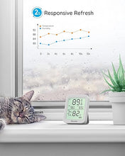 Load image into Gallery viewer, Govee Indoor Hygrometer Thermometer 2 Pack, Humidity Temperature Gauge with Large LCD Display, Notification Alert with Max Min Records, 2 Years Data Storage Export for Room Greenhouse, Grey