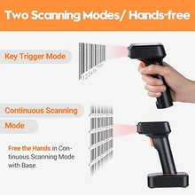 Load image into Gallery viewer, Tera Pro 1D 2D QR Wireless Barcode Scanner with Display Screen Battery Level Indicator Time Display Works with Bluetooth with Charging Cradle Base for Warehouse Supermarket Library HW0006 Pro