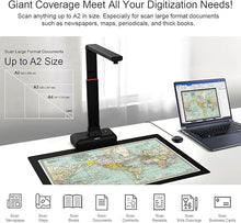 Load image into Gallery viewer, VIISAN Large Format Book & Document Scanner, Capture Size A2/A3, 26MP USB Document Camera with Auto-Flatten, Fingerprint Removal Technologies, Multi-Language OCR, Compatible with Windows & macOS