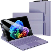 Load image into Gallery viewer, Fintie Protective Case for Microsoft Surface Pro 12 Inch (2025), Multi-Angle Viewing Portfolio Business TPU Back Cover with Pocket & Stylus Holder, Compatible with Type Cover Keyboard (Lilac Purple)