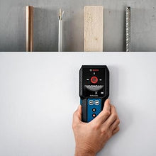 Load image into Gallery viewer, BOSCH GMS120-27 Wall Scanner and Stud Finder, Detects Wood, Metal, and Live Wires Behind Your Wall - Includes 2 AA Batteries and Pouch