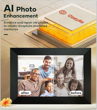 Load image into Gallery viewer, Cozyla Digital Photo Frame WiFi Smart Digital Picture Frame Free Unlimited Storage Share Photo with Family and Friend via App Email Google Photos Instagram Web Browser Photo Frame Electronic 10.1 Inch