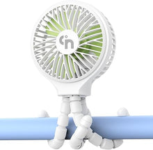 Load image into Gallery viewer, HomeLifairy Stroller Fan Battery Operated Fan Clip On Fan Rechargeable Handheld Personal Portable Fan Car Seat Fan for Baby Small Desk USB Mini Fan for Stroller Accessories