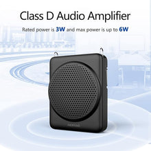 Load image into Gallery viewer, NORWII Mini Voice Amplifier, 3 Hours Quick Charging and up to 30 Hours Play, Portable Voice Amplifier for Teachers, Training, Tour Guide, etc (Black)