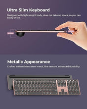 Load image into Gallery viewer, Wireless Bluetooth Keyboard and Mouse Combo (USB + Dual BT), seenda Multi-Device Rechargeable Slim Keyboard and Mouse, Compatible for Win 7/8/10, MacBook Pro/Air, iPad, Tablet - Black Rose Gold