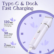 Load image into Gallery viewer, Electric Razors for Women - Wet/Dry Womens Electric Shaver for Legs, Replaceable Body Hair Blade Heads&Hair Remover for Face Head, No Nick, No Cut, No Razor Burn, Purple
