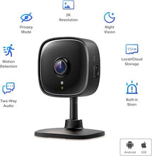 Load image into Gallery viewer, TP-Link New Tapo 2K Indoor Security Camera for Baby Monitor, Pet Camera | Motion Detection | 2-Way Audio | Night Vision | Cloud & SD Card Storage | Works w/Alexa & Google Home | Black | Tapo C111