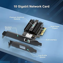 Load image into Gallery viewer, 10Gbe PCI-e Network Card, AQC113 Controller, 10G Base-T RJ45 Port NIC Card, GiGaPlus 100/1000/2500/10000Mbps Ethernet Card, 10Gb Ethernet Adapter Support Windows10/11/Windows Server/Linux