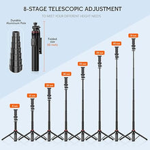 Load image into Gallery viewer, 51”Selfie Stick Tripod, Aluminum Alloy Integrated Smartphone Tripod Stand with Wireless Remote Control Portable Retractable Cell Phone Tripod for iPhone/Samsung/GoPro/Android Phone