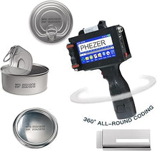 Load image into Gallery viewer, P16-1 Handheld Inkjet Printer, 1 Inch/25.4mm Date Printer with 4.3" Screen and Solvent Ink Cartridge, Portable Intelligent Coding Machine for Expiry Date/Time/Barcode/QR Code/Logo (Metal Case)